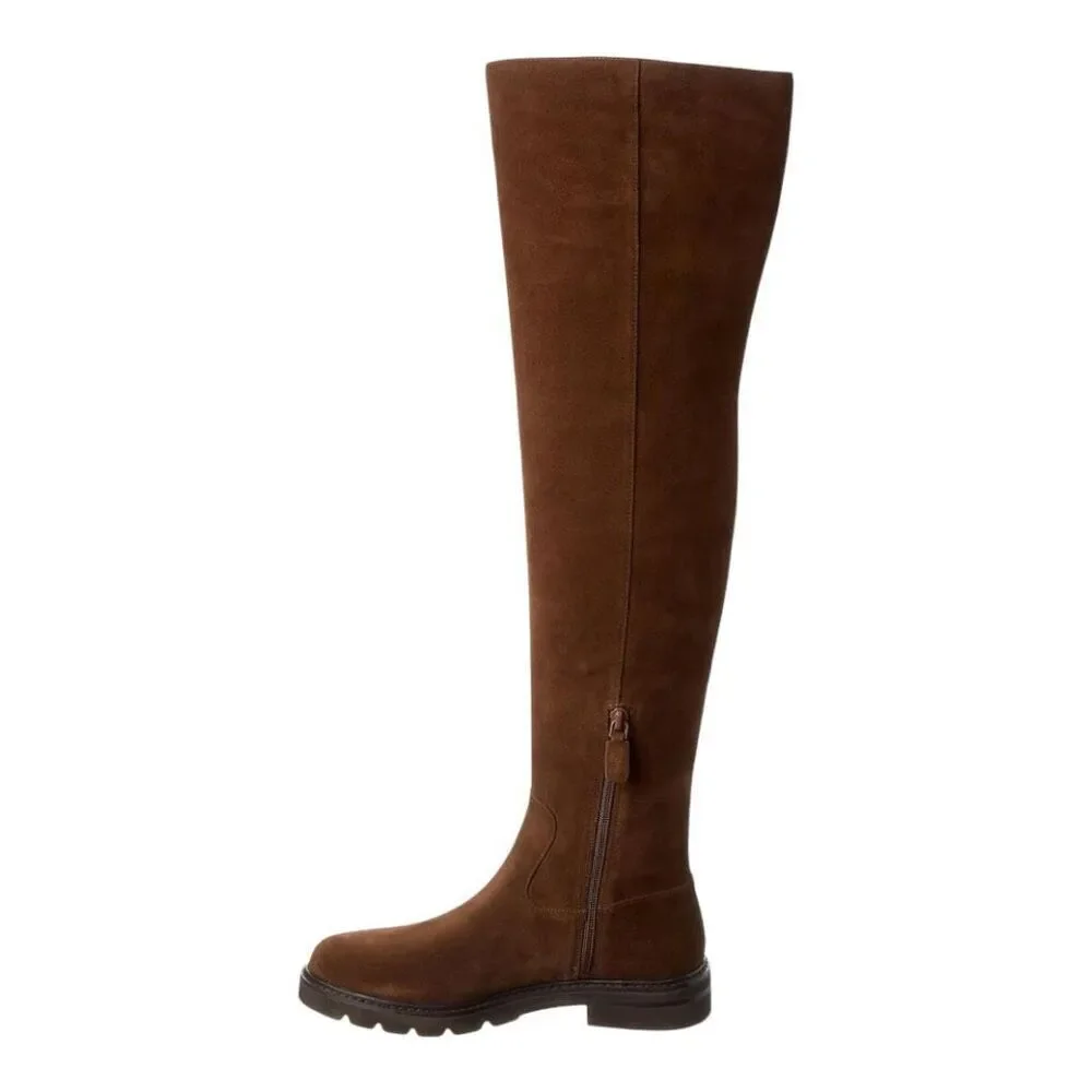 Stuart Weitzman Women's Brown Chicago Lug Suede Over-the-knee Boot size 7.5 NWB